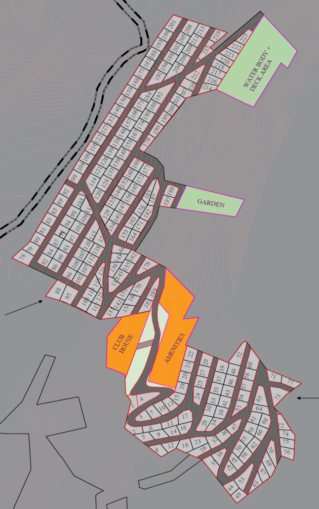 Tentative demarcation plan of Club Deeper bungalow plots